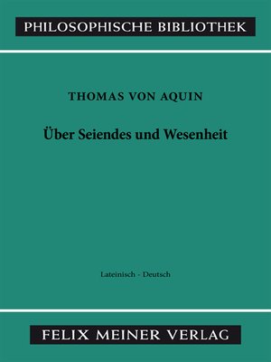 cover image of Über Seiendes und Wesenheit
